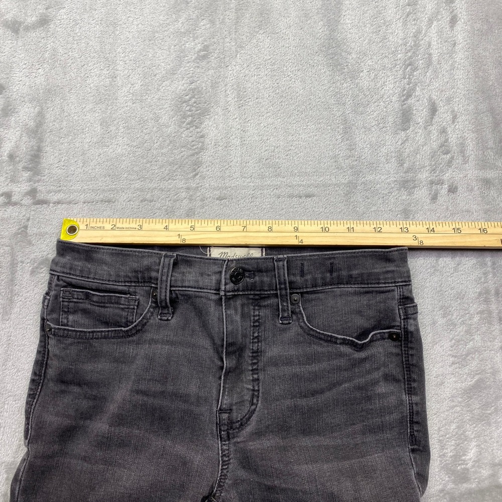 Madewell 9 High Rise Skinny‎ Jeans Distressed Black Size 26 Fits 25" Grunge - Picture 5 of 9